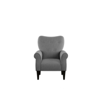 Stühle Geknöpfter Armlehnstuhl aus grauem Stoff